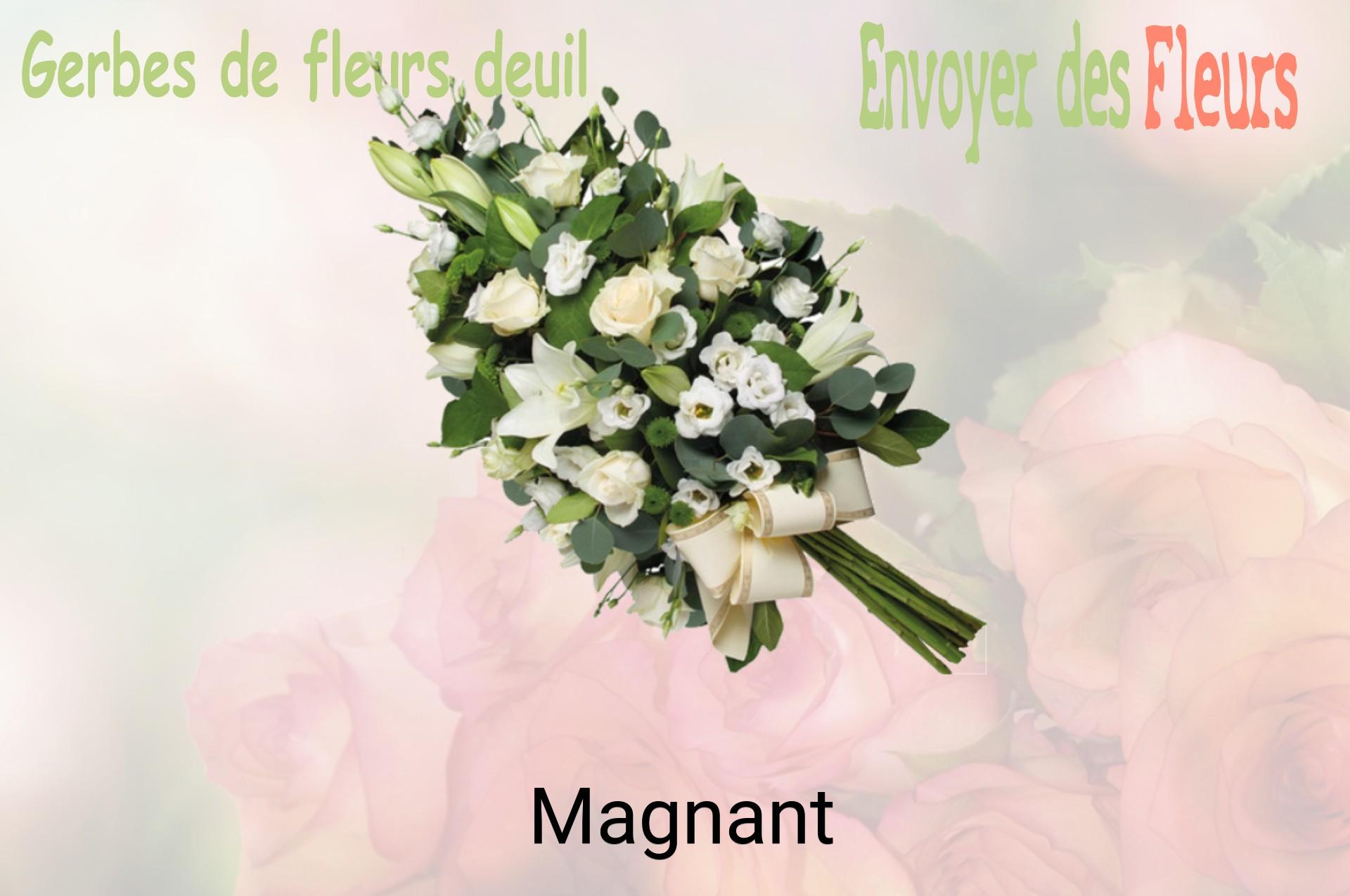Gerbe de fleurs de deuil livrée à Magnant